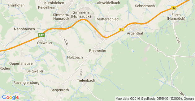 Karte Riesweiler im Hunsrück