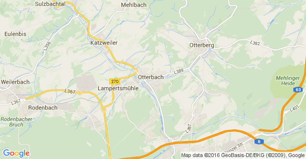 Karte Otterbach in der Pfalz