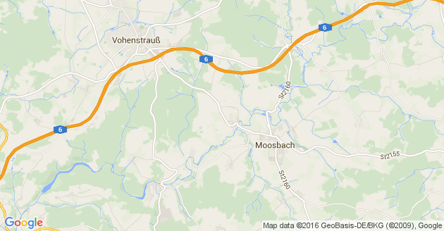 Karte Moosbach bei Vohenstrauss