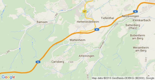 Karte Wattenheim in der Pfalz