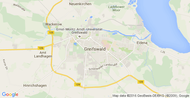 Karte Weitenhagen Kreis Greifswald