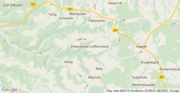 Karte Peterswald Löffelscheid