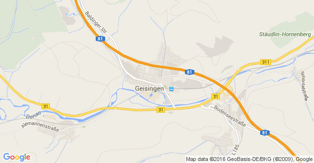 Karte Geisingen in Baden