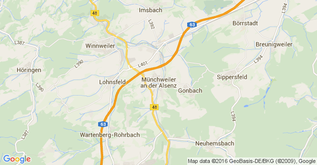 Karte Münchweiler an der Alsenz