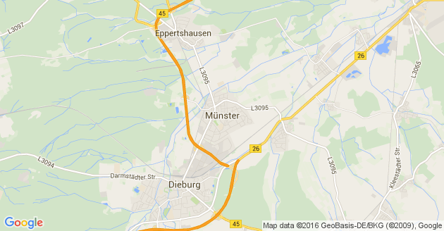 Karte Münster bei Dieburg