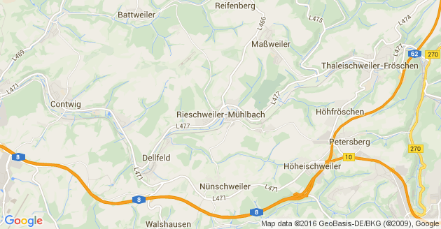Karte Rieschweiler Mühlbach