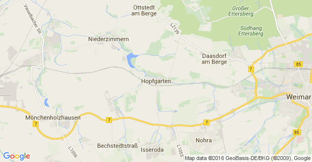 Karte Hopfgarten bei Weimar in Thüringen