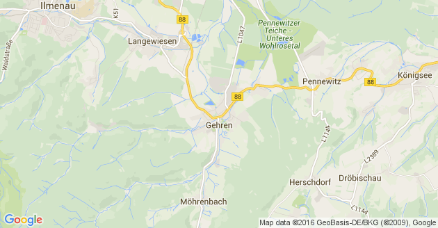 Karte Gehren in Thüringen