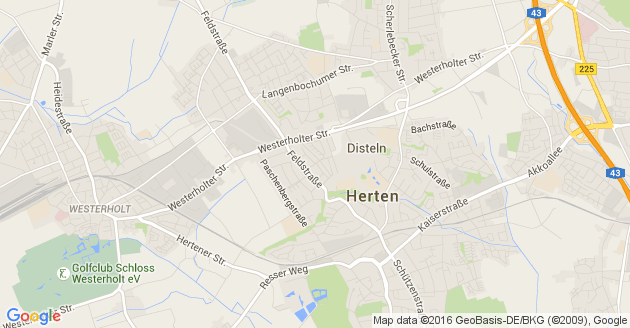 Karte Herten in Westfalen    