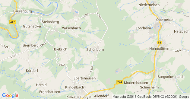 Karte Schönborn im Rhein Lahn Kreis