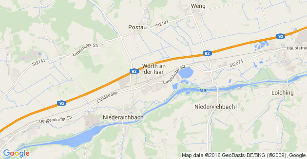 Karte Wörth an der Isar