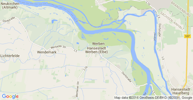 Karte Werben an der Elbe