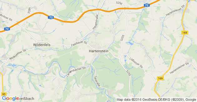 Karte Hartenstein in Sachsen