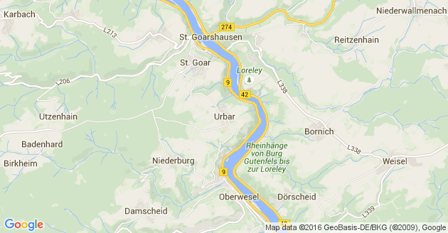 Karte Urbar im Rhein Hunsrück Kreis