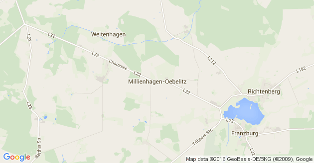 Karte Millienhagen Oebelitz