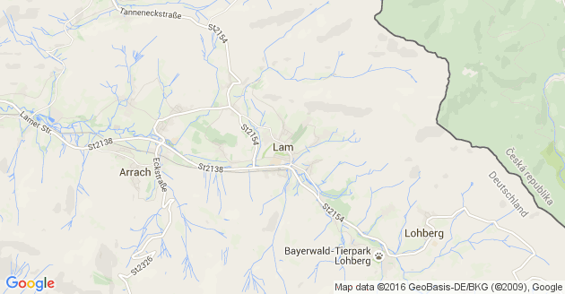 Karte Lam in der Oberpfalz   