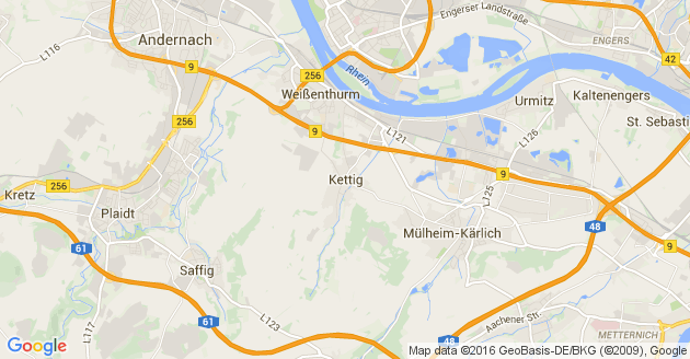 Karte Kettig bei Koblenz     