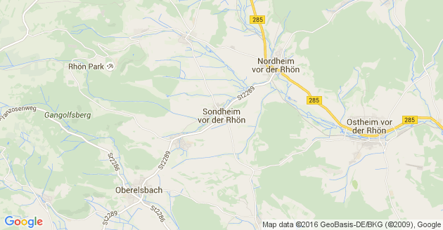 Karte Sondheim vor der Rhön