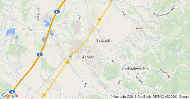 Karte Sasbach bei Achern