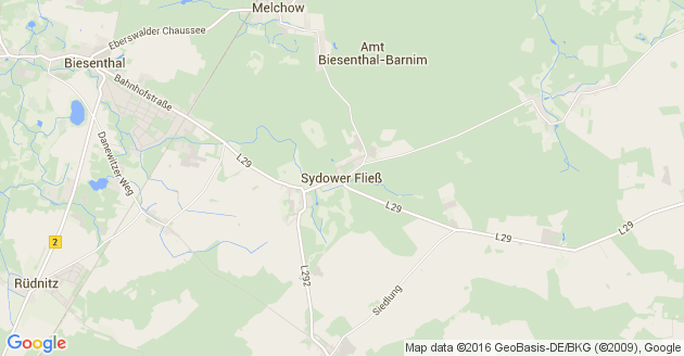 Karte Sydower Fließ