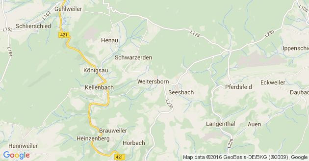 Karte Schwarzerden im Hunsrück