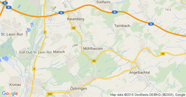 Karte Mühlhausen im Kraichgau