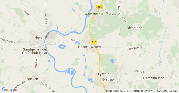 Karte Hassel an der Weser