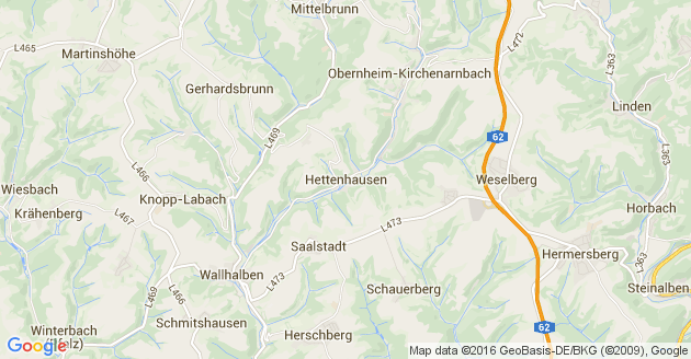 Karte Hettenhausen in der Pfaz