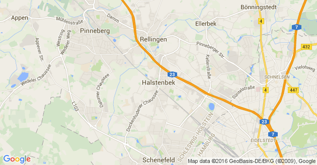 Karte Halstenbek in Holstein