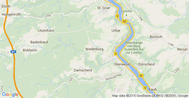 Karte Niederburg im Hunsrück