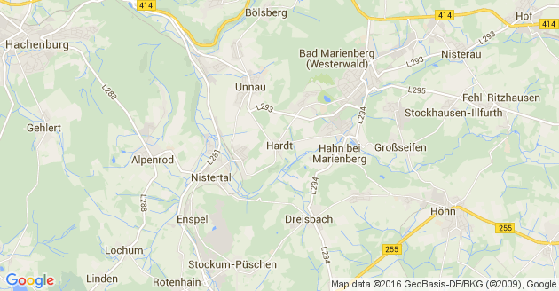 Karte Hardt im Westerwald