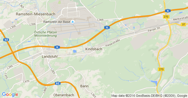 Karte Kindsbach in der Pfalz