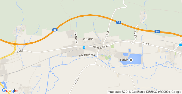 Karte Berga bei Rossla