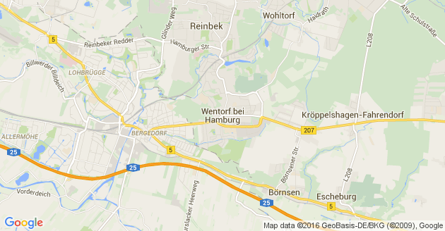 Karte Wentorf bei Hamburg