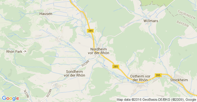 Karte Nordheim vor der Rhön