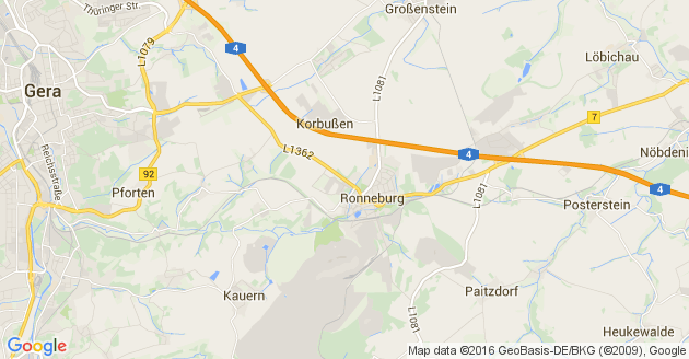 Karte Kauern bei Gera