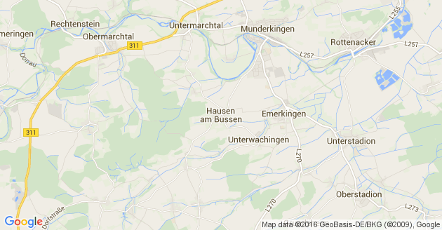 Karte Hausen am Bussen