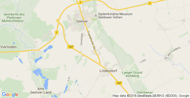 Karte Vierlinden bei Seelow