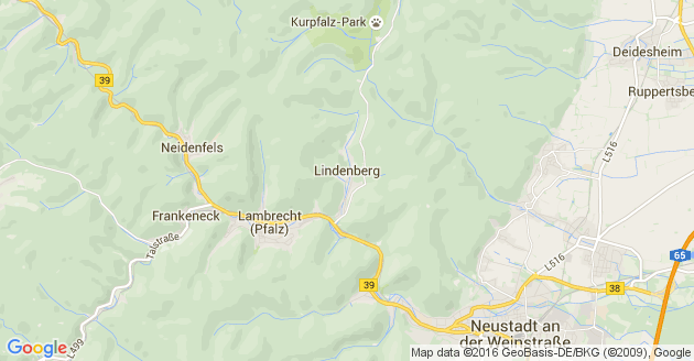 Karte Lindenberg in der Pfalz