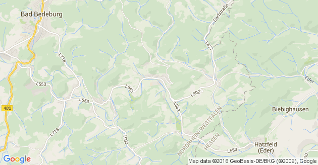 Karte Hatzfeld an der Eder