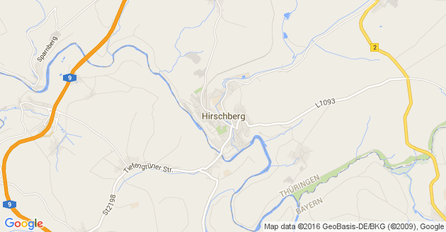 Karte Hirschberg an der Saale