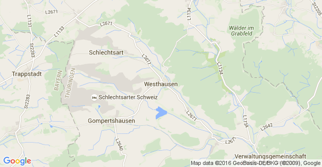 Karte Westhausen bei Hildburghausen