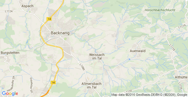 Karte Weissach in Württemberg