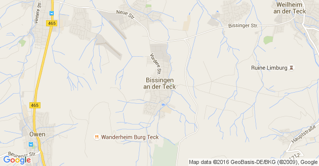 Karte Bissingen an der Teck