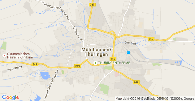Karte Mühlhausen in Thüringen