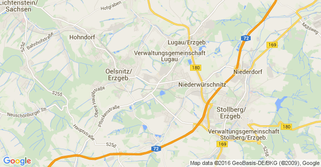 Karte Hohndorf bei Stollberg im Erzgebirge