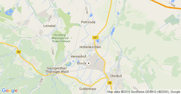 Karte Hohenkirchen bei Gotha in Thüringen