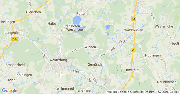 Karte Winnen im Westerwald
