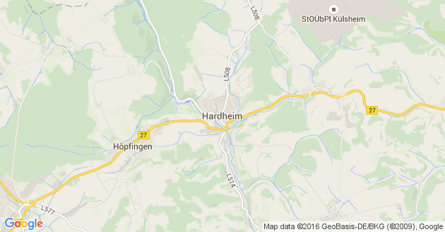 Karte Hardheim im Odenwald