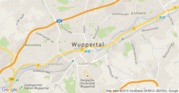 Karte Wuppertal              